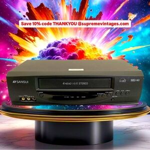 Sansui VHF6012 VCR HIFI Stereo 4-Head VHS Player / Recorder Tested Working